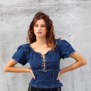 vintage denim corset top